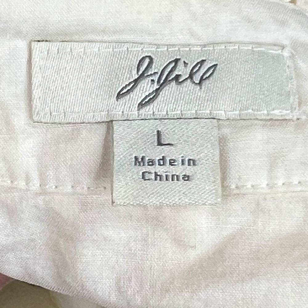 J JILL Large Ivory Silk Blend Sleeveless Top Summer Casual Basic - Picture 5 of 6
